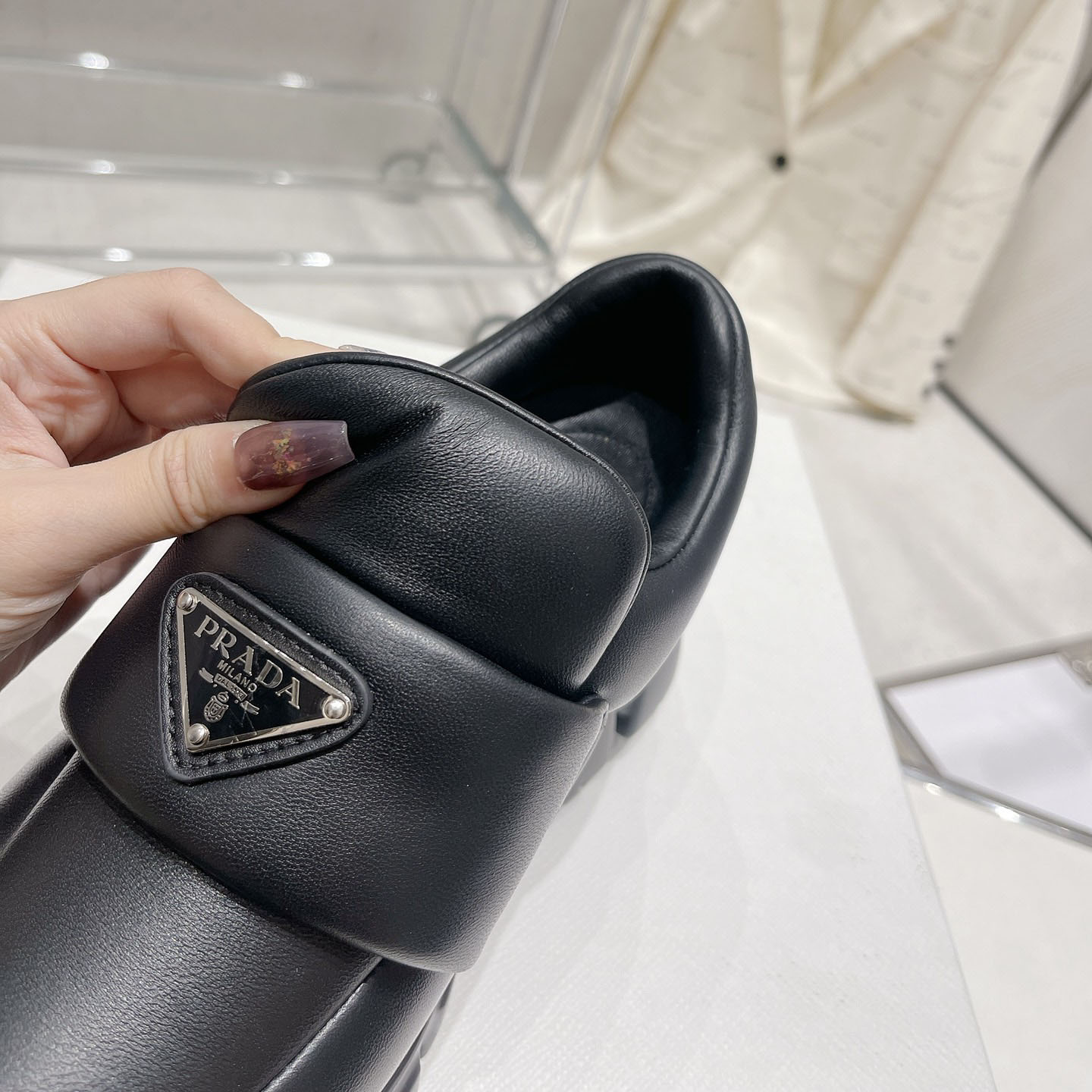 Prada Soft padded Nappa Leather Loafers - DopestKickz