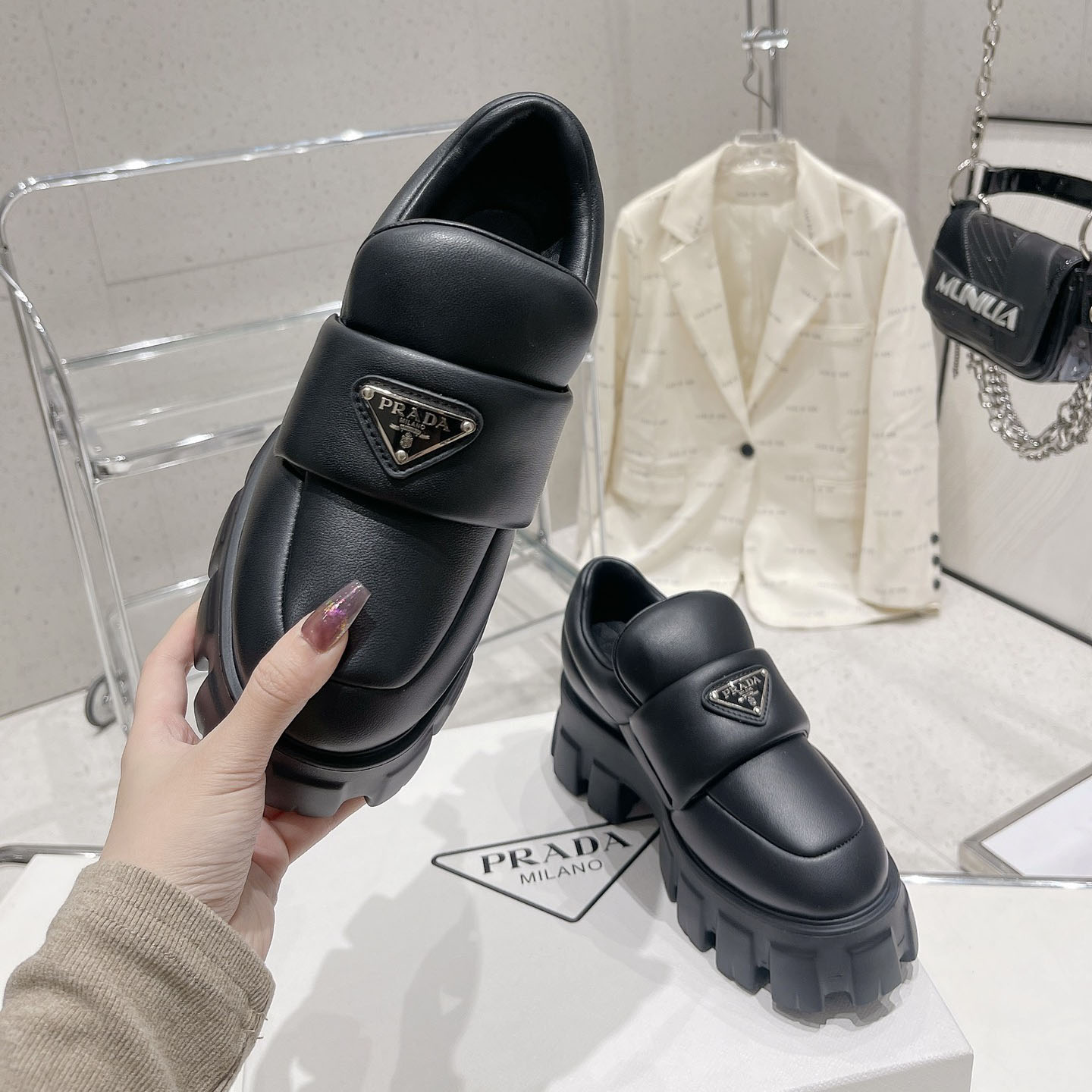 Prada Soft padded Nappa Leather Loafers - DopestKickz