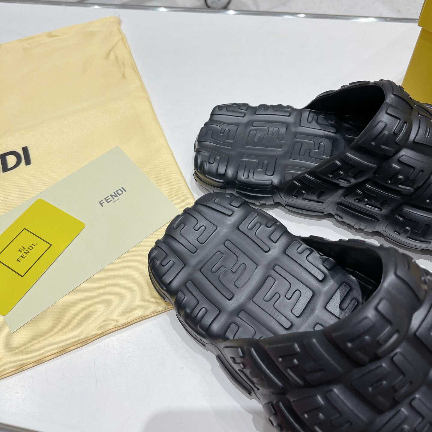 Fendi Cloud Slides Orange Rubber Slides - DopestKickz