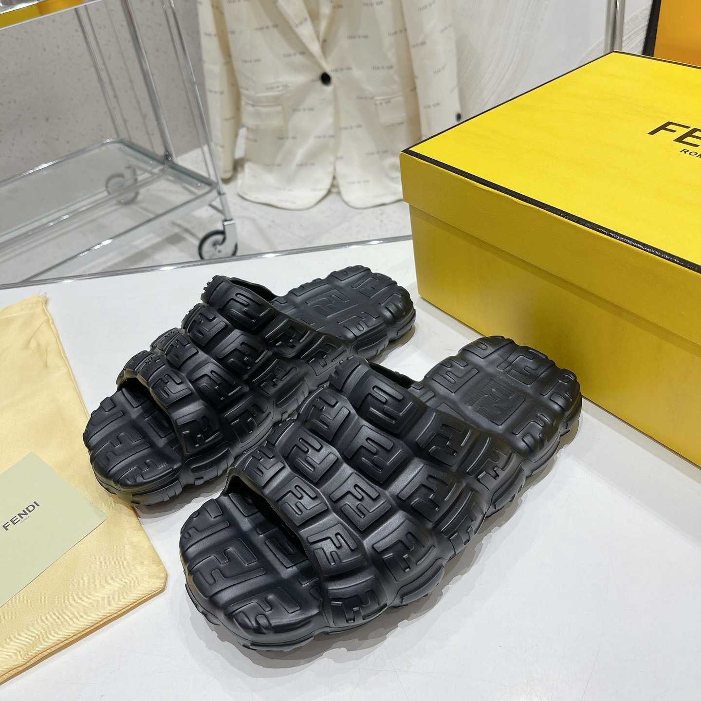 Fendi Cloud Slides Orange Rubber Slides - DopestKickz