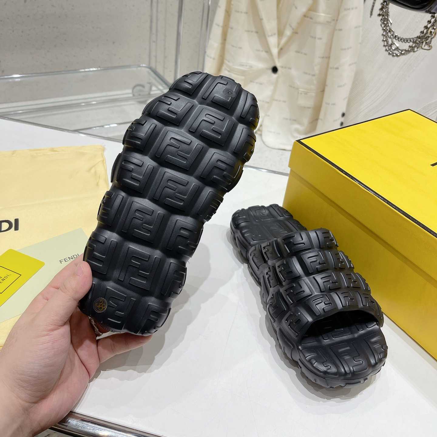 Fendi Cloud Slides Orange Rubber Slides - DopestKickz