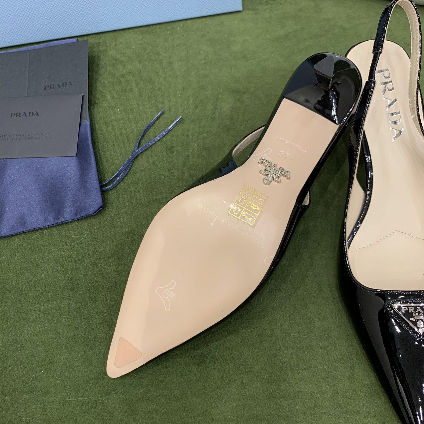 Prada Patent-leather Slingback Pumps - DopestKickz