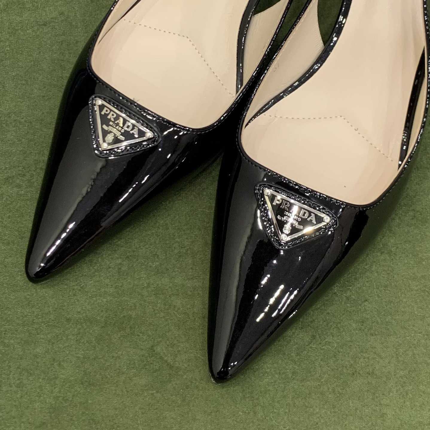 Prada Patent-leather Slingback Pumps - DopestKickz