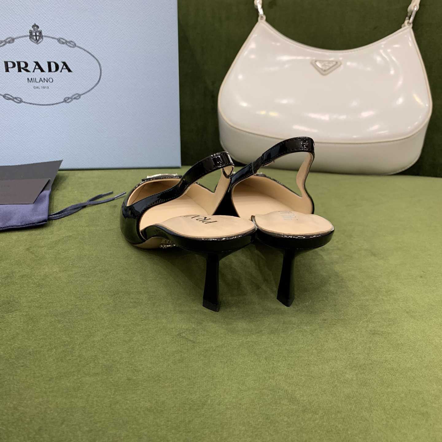 Prada Patent-leather Slingback Pumps - DopestKickz