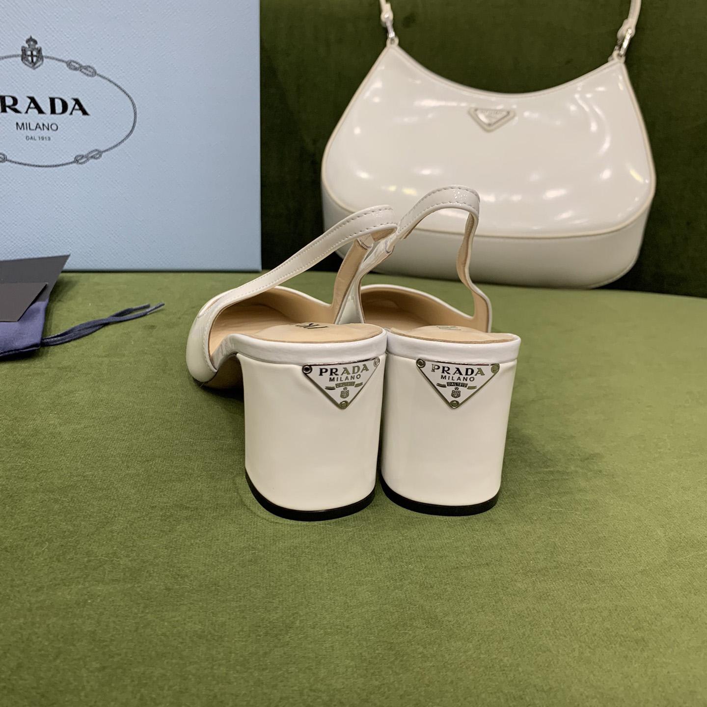 Prada Patent-leather Slingback Pumps - DopestKickz