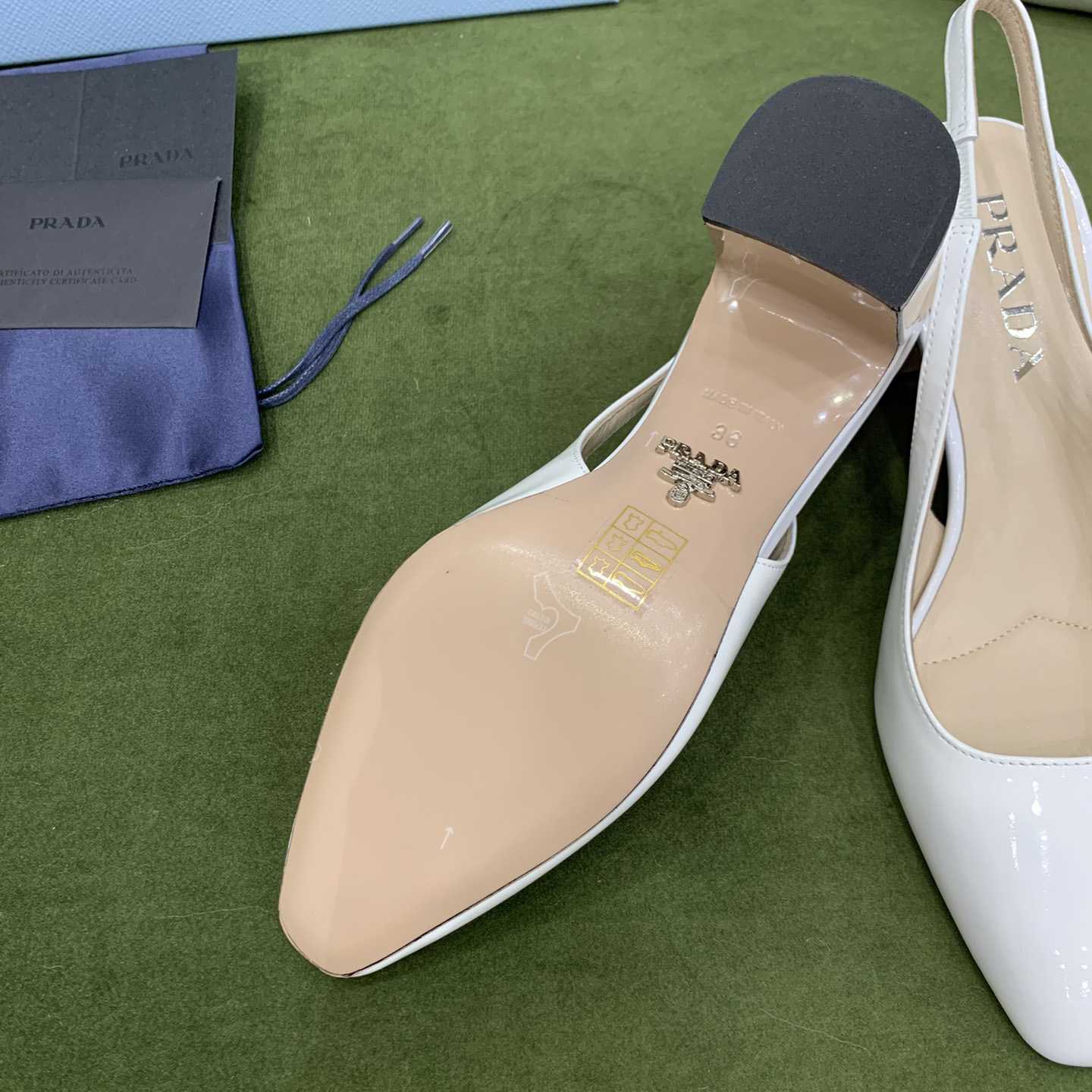 Prada Patent-leather Slingback Pumps - DopestKickz