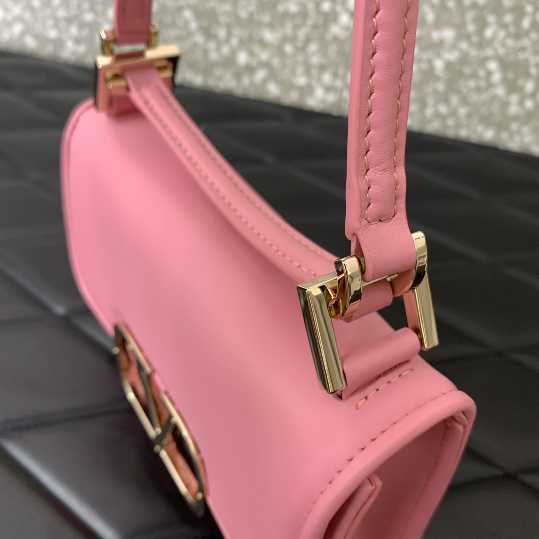 Valenti Small VLogo Type Shoulder Bag In Calfskin - DopestKickz