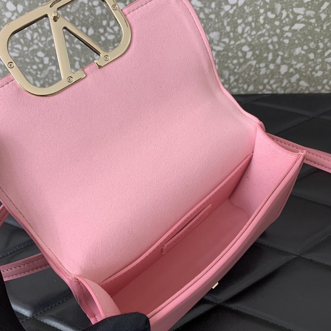 Valenti Small VLogo Type Shoulder Bag In Calfskin - DopestKickz