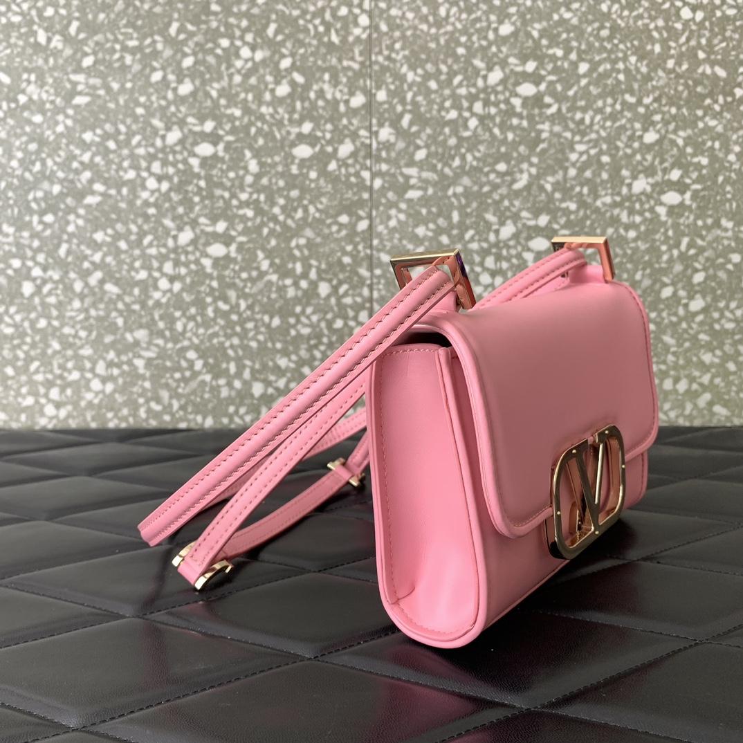 Valenti Small VLogo Type Shoulder Bag In Calfskin - DopestKickz