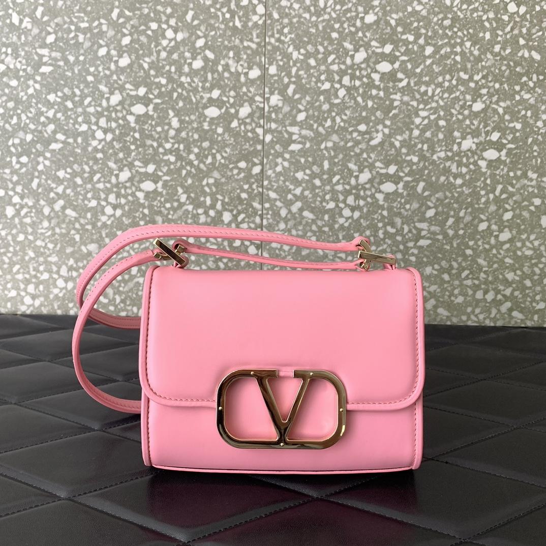 Valenti Small VLogo Type Shoulder Bag In Calfskin - DopestKickz
