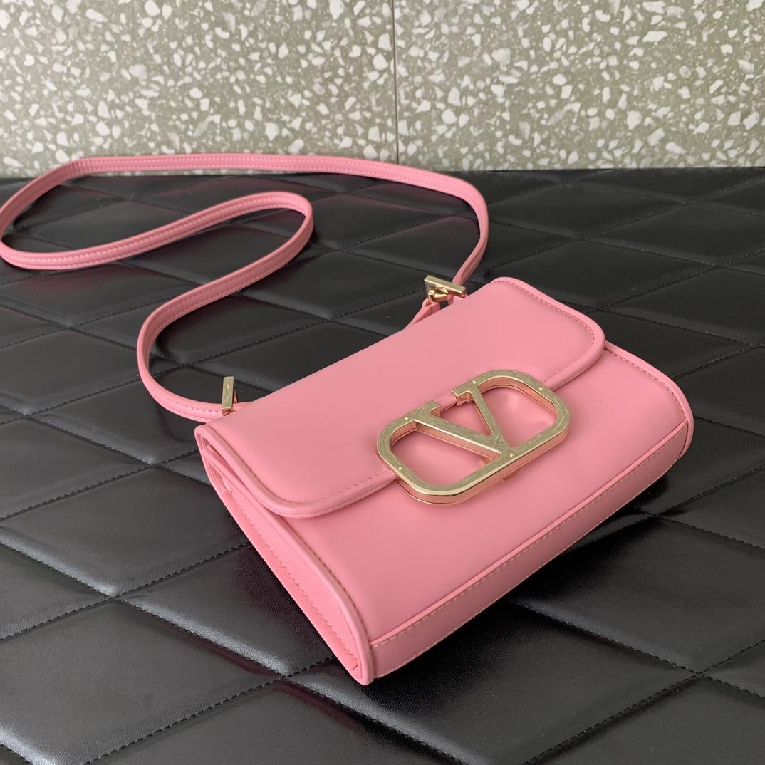 Valenti Small VLogo Type Shoulder Bag In Calfskin - DopestKickz