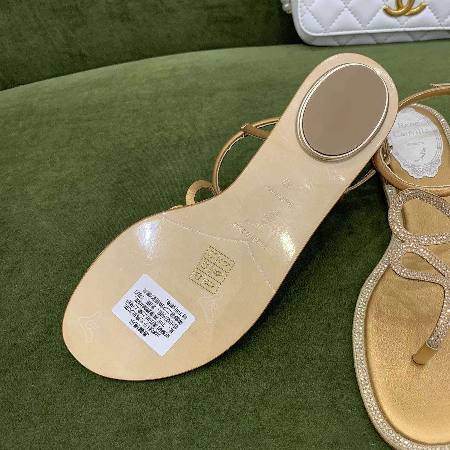 Rene Caovilla Snake Crystal Embellished Flat Sandals - DopestKickz