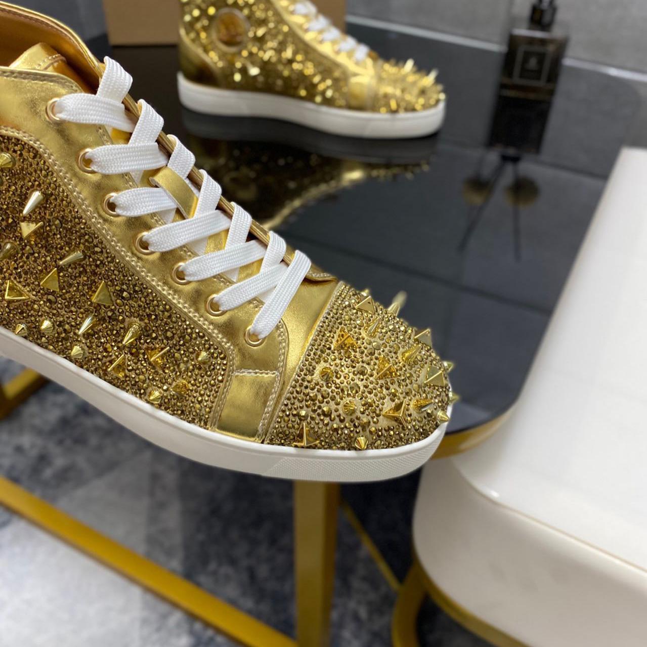 Christian Louboutin Full Diamond High-Top Sneakers - DopestKickz
