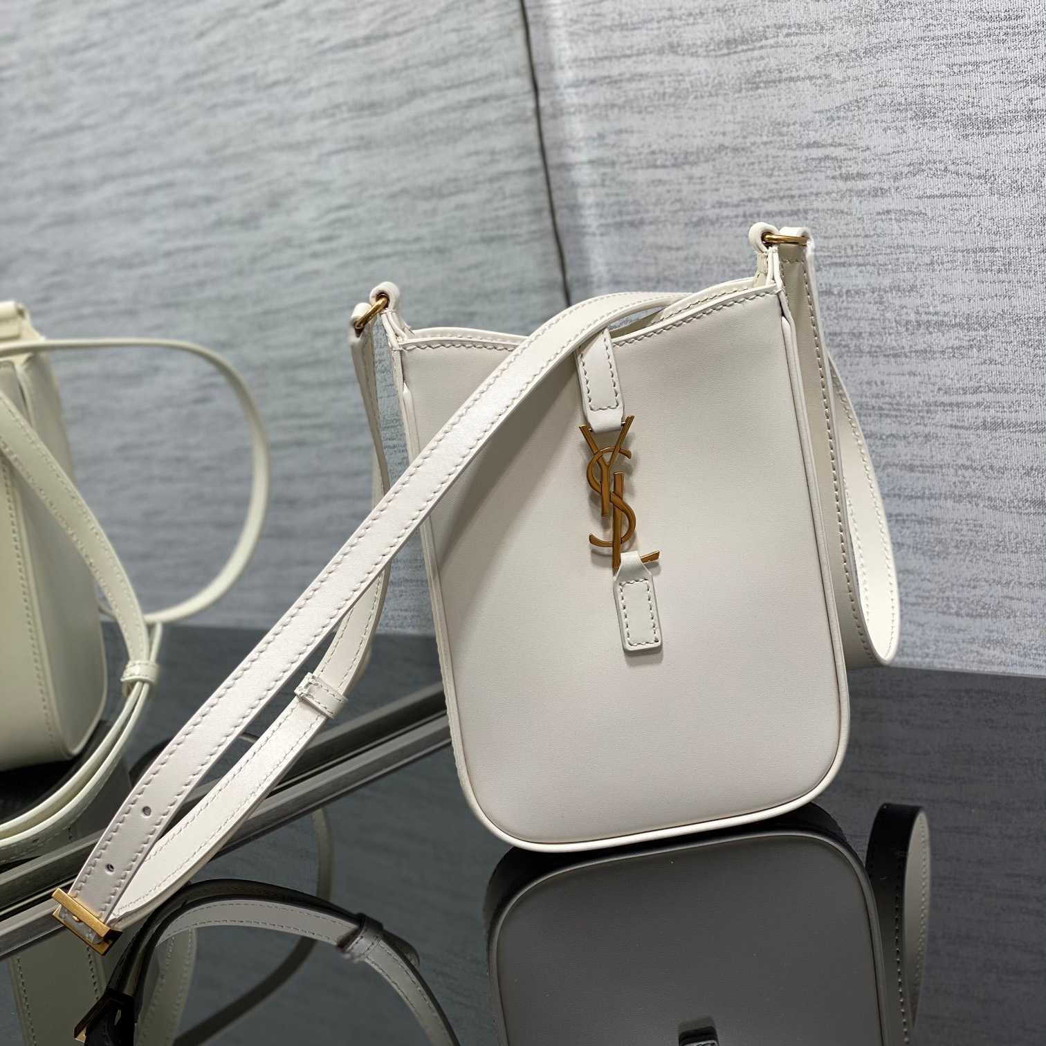 Saint Laurent Le 5 À 7 Mini Vertical In Shiny Leather - DopestKickz