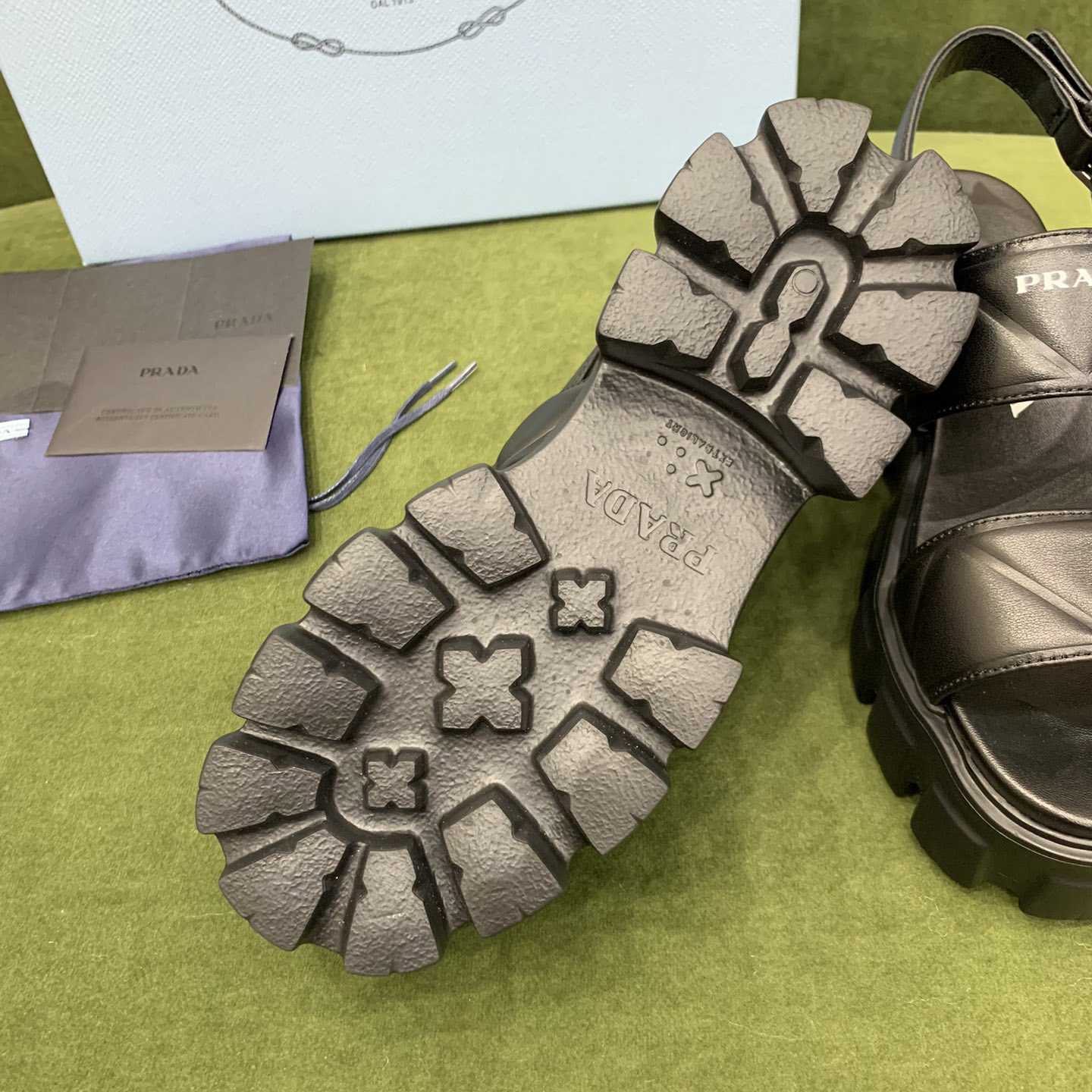 Prada Monolith Leather Sandals - DopestKickz