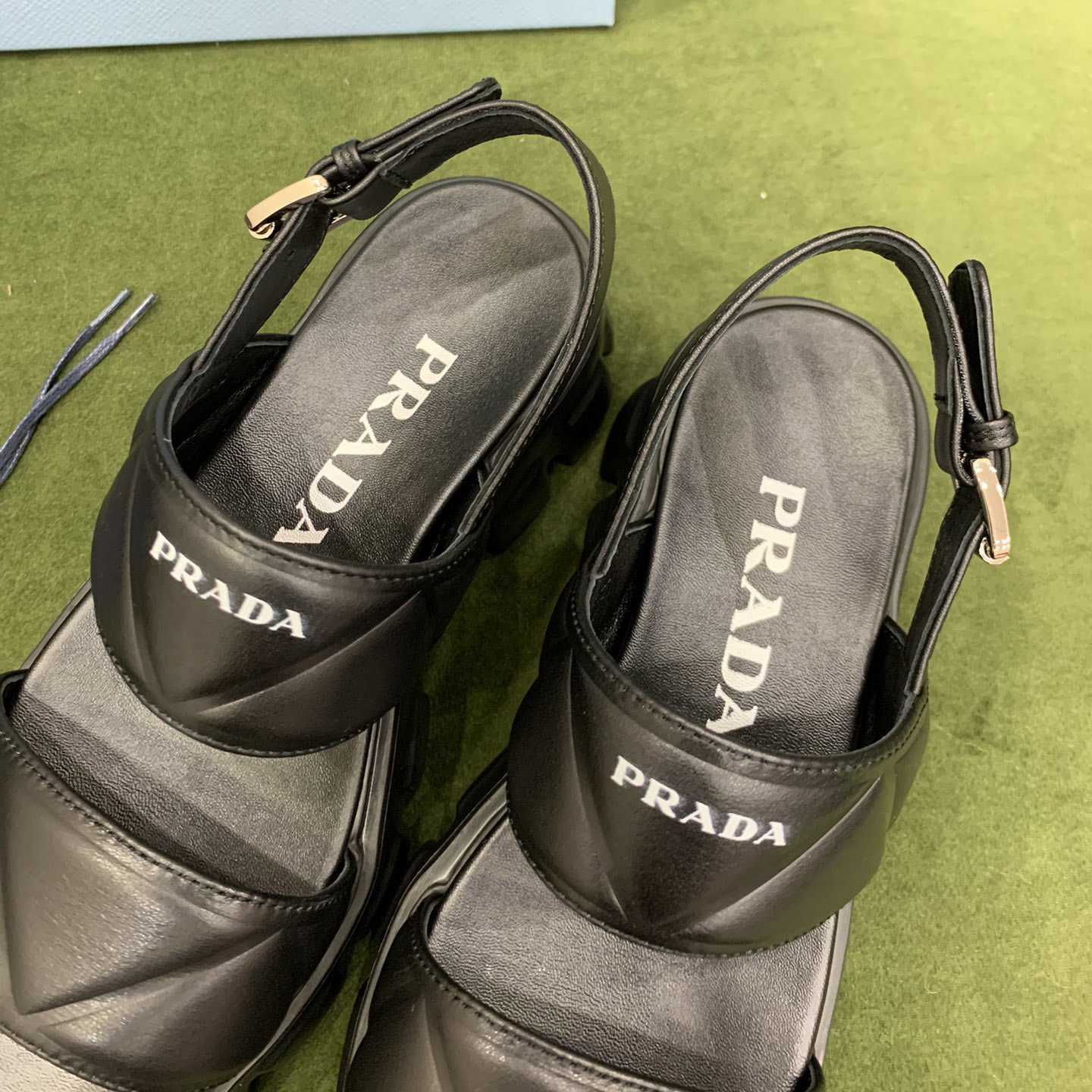 Prada Monolith Leather Sandals - DopestKickz