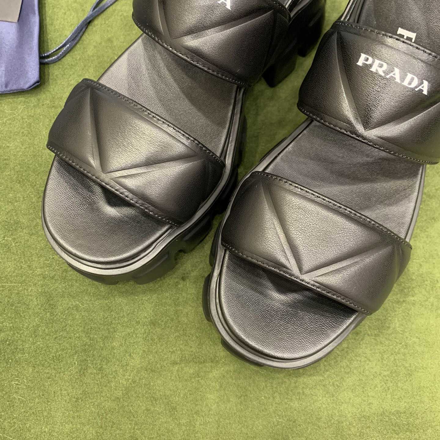 Prada Monolith Leather Sandals - DopestKickz
