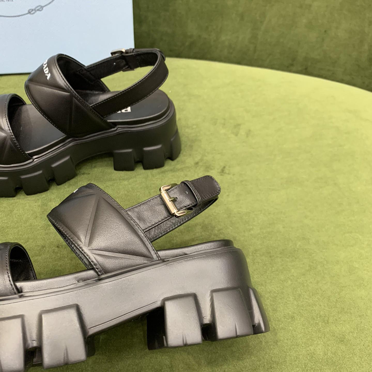 Prada Monolith Leather Sandals - DopestKickz
