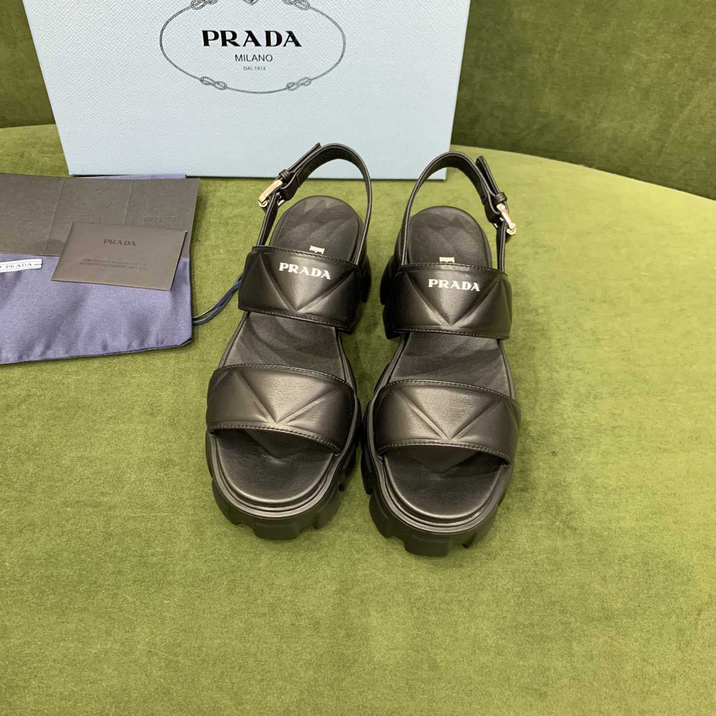 Prada Monolith Leather Sandals - DopestKickz