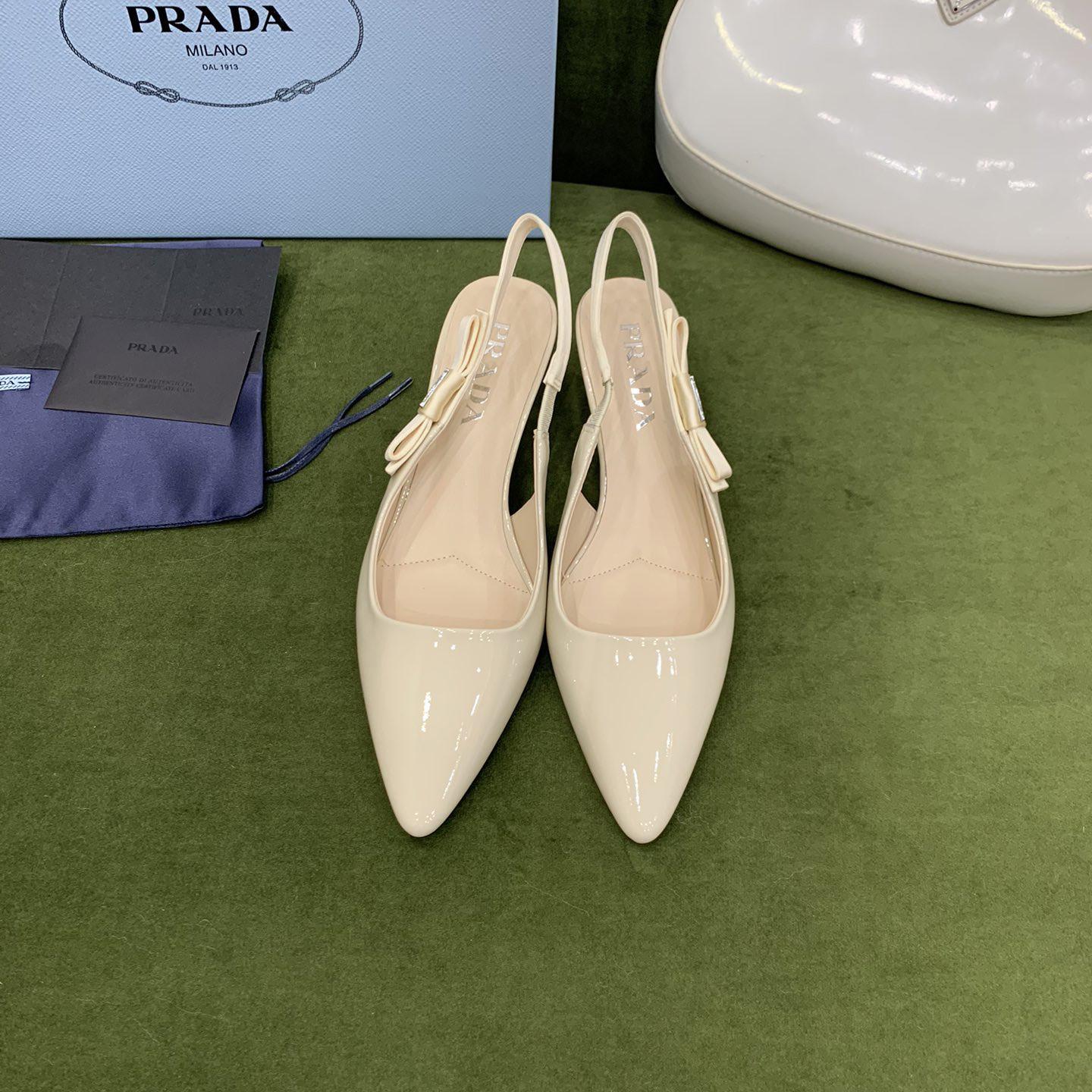 Prada Patent Leather Slingbacks - DopestKickz