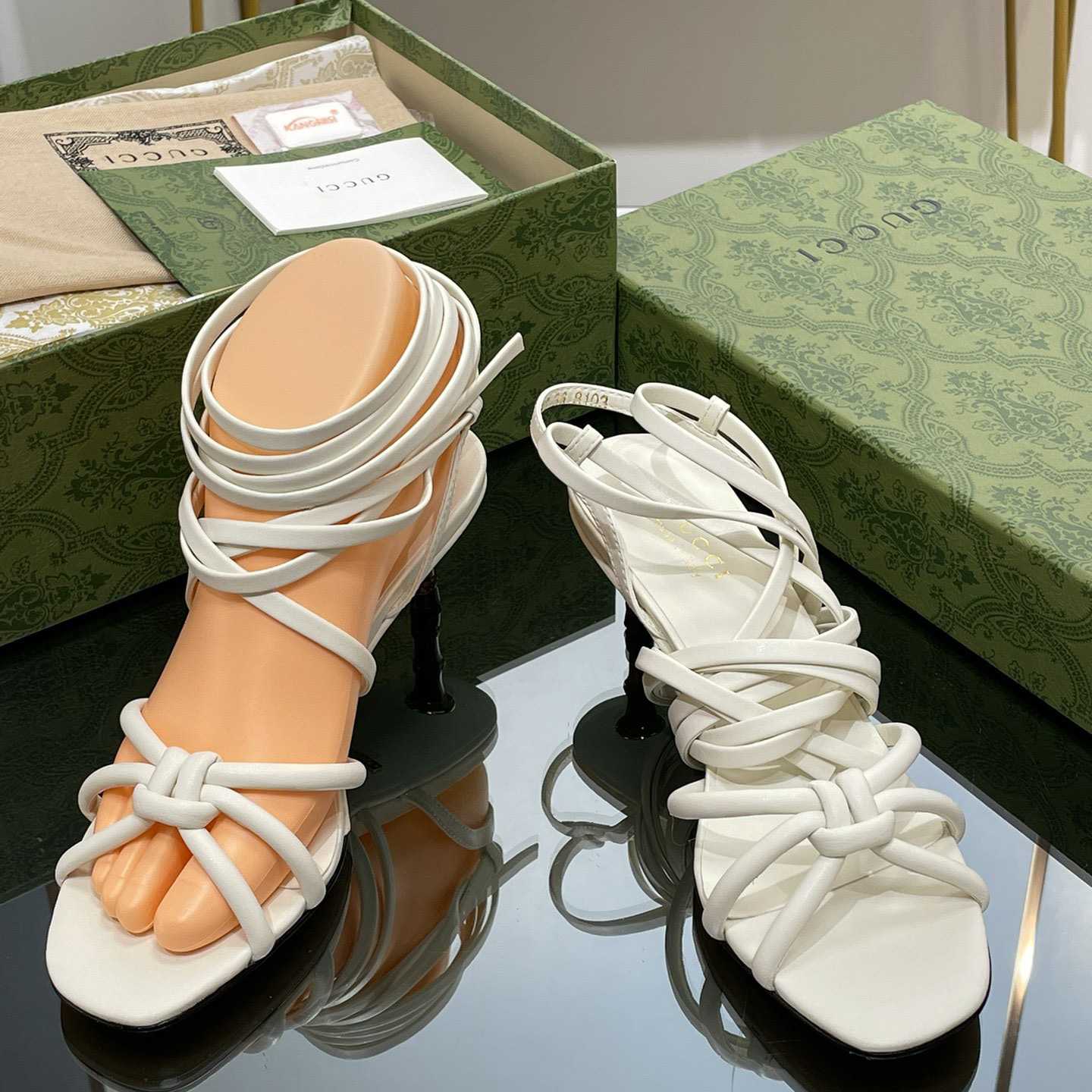 Gucci Women's Strappy Sandal With Bamboo - DopestKickz