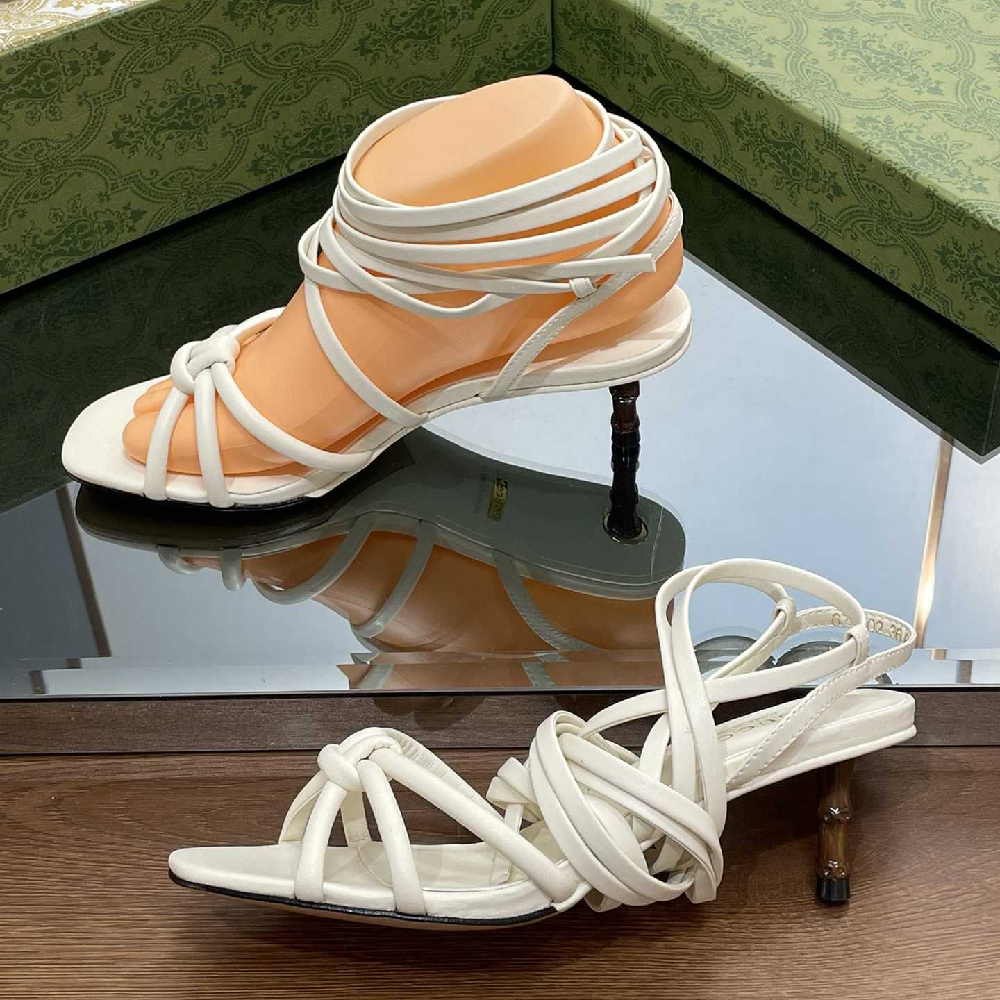 Gucci Women's Strappy Sandal With Bamboo - DopestKickz