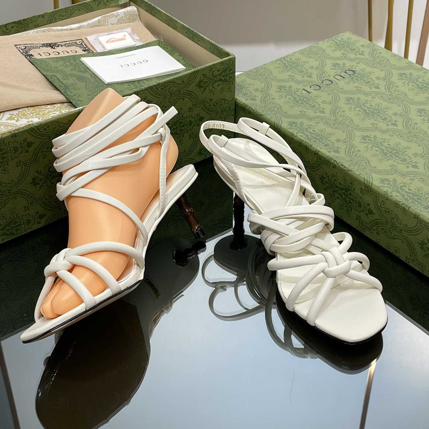 Gucci Women's Strappy Sandal With Bamboo - DopestKickz