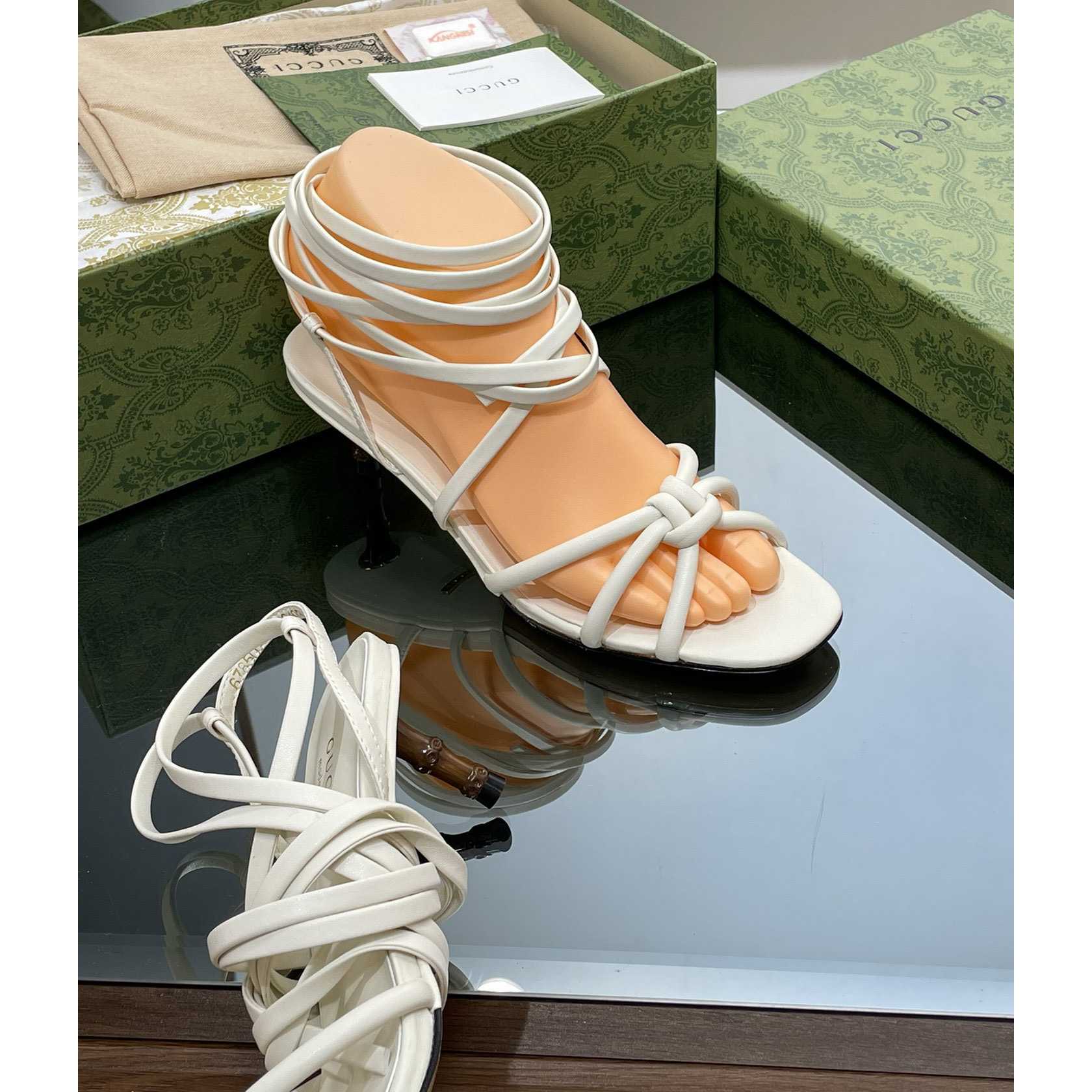 Gucci Women's Strappy Sandal With Bamboo - DopestKickz