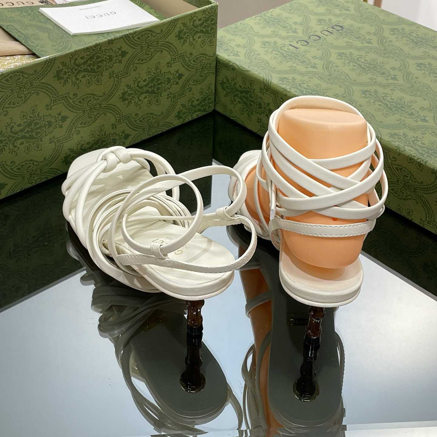 Gucci Women's Strappy Sandal With Bamboo - DopestKickz