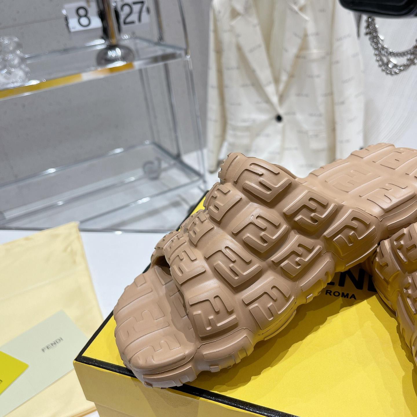 Fendi Cloud Slides Orange Rubber Slides - DopestKickz