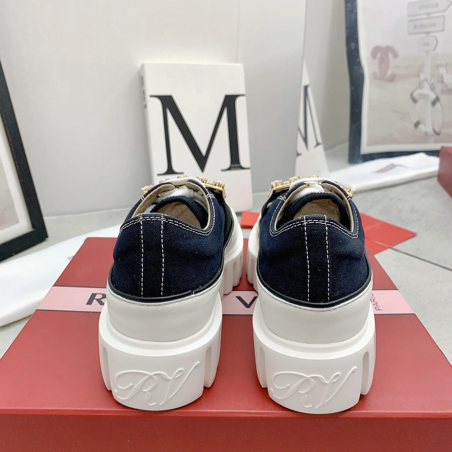 Roger Vivier Viv' Go-Thick Strass Buckle Slip-on Sneakers In Canvas - DopestKickz