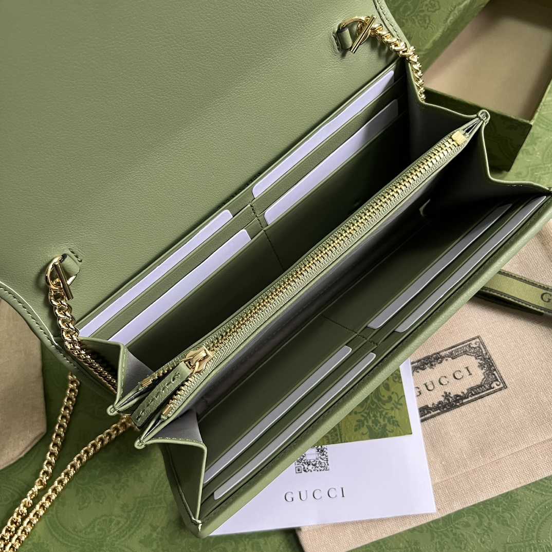 Gucci Blondie Continental Chain Wallet(21x10.5cm) - DopestKickz