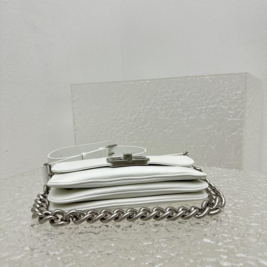 Balenciaga BB Soft Small Flap Bag In Optic White  - DopestKickz