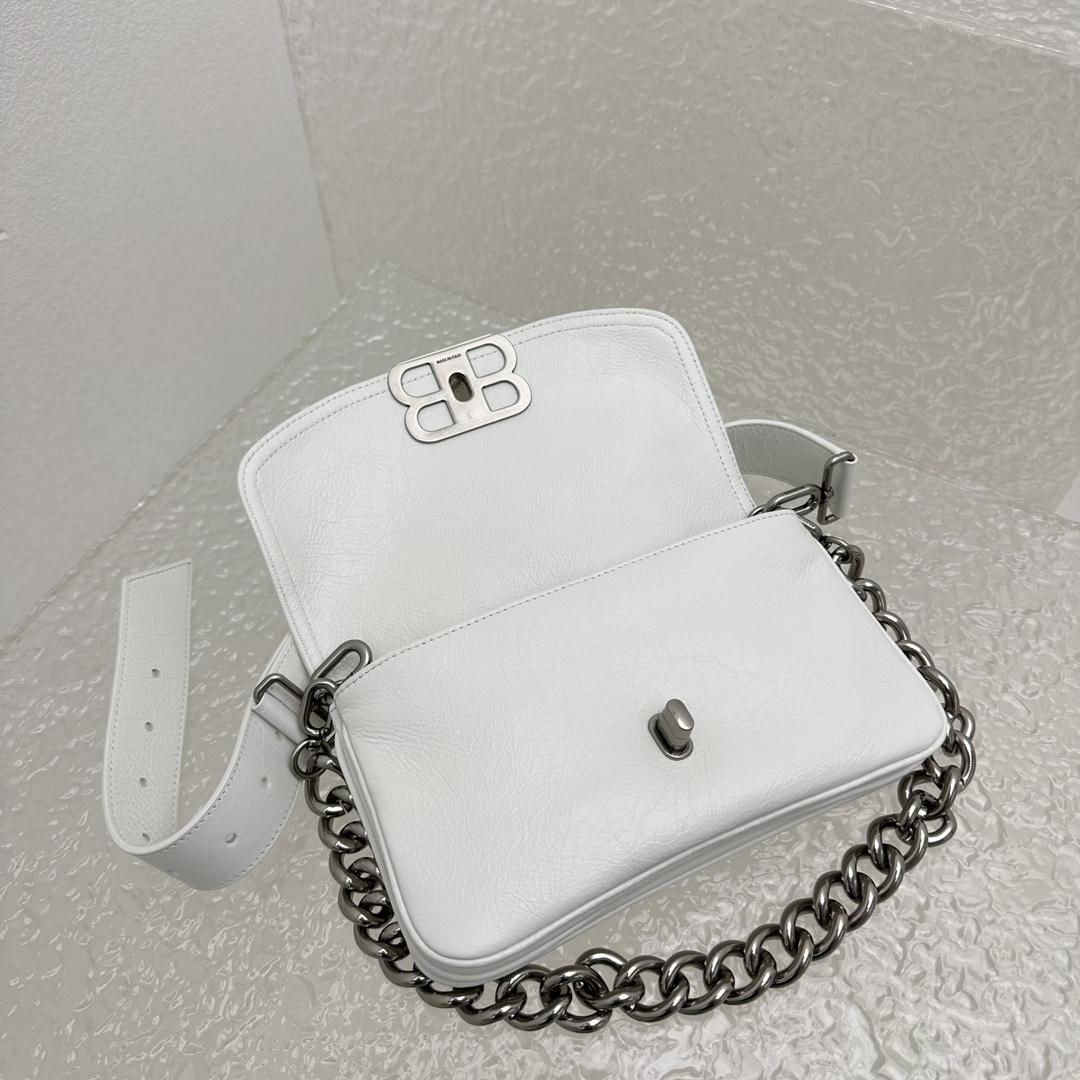 Balenciaga BB Soft Small Flap Bag In Optic White  - DopestKickz