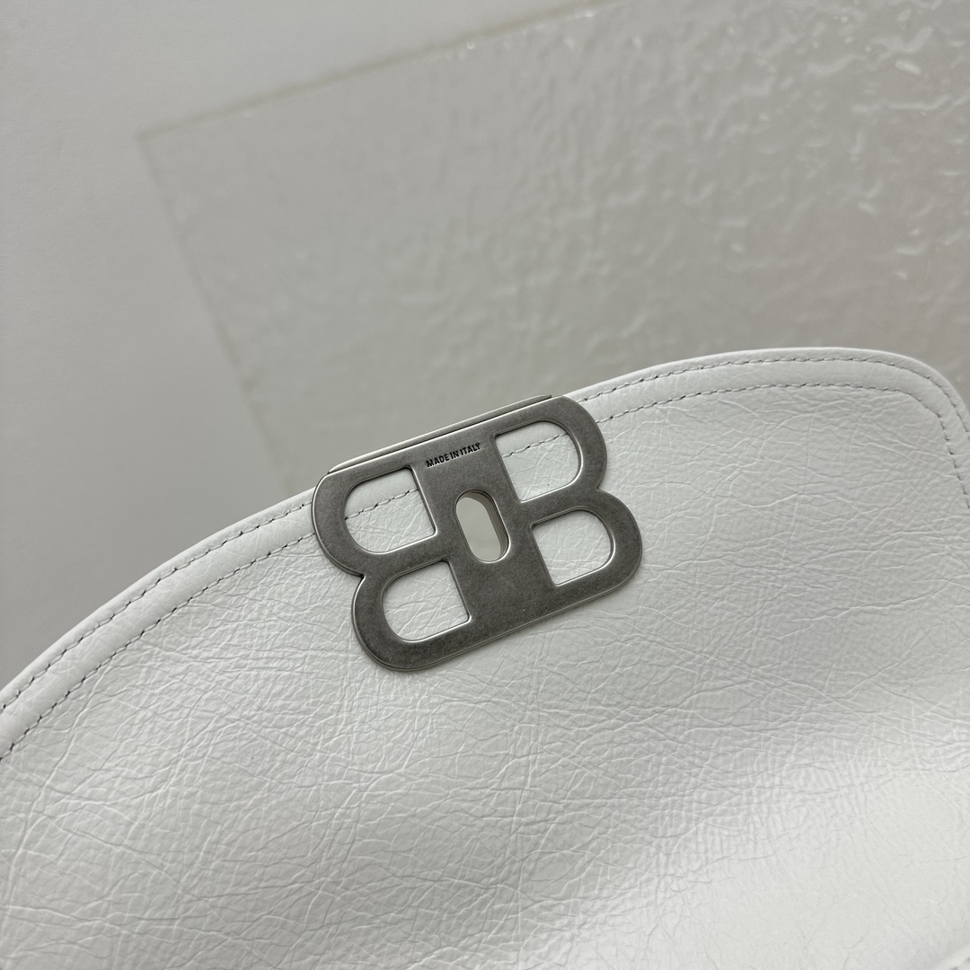 Balenciaga BB Soft Small Flap Bag In Optic White  - DopestKickz
