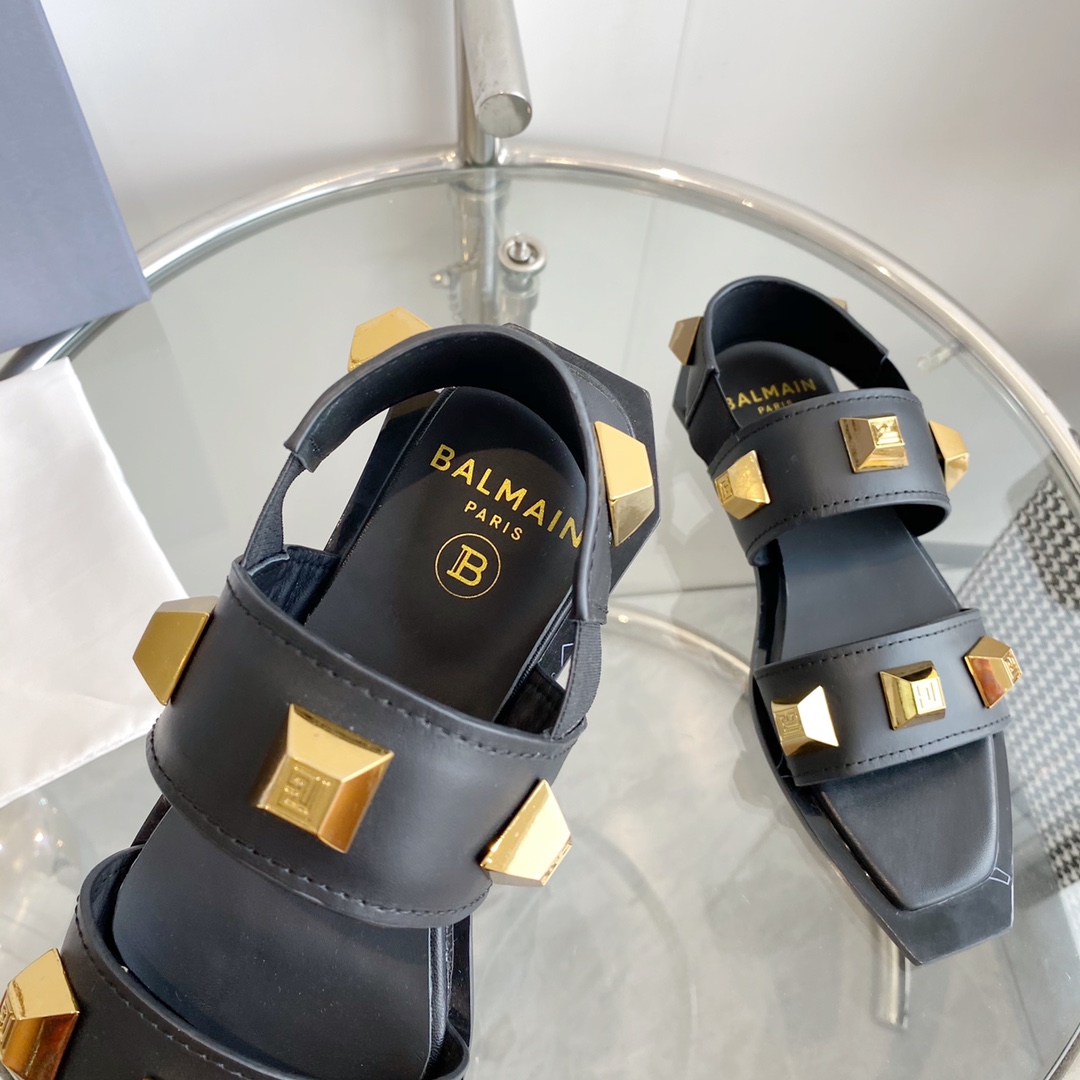 Balmain Studded Flat Sandals - DopestKickz