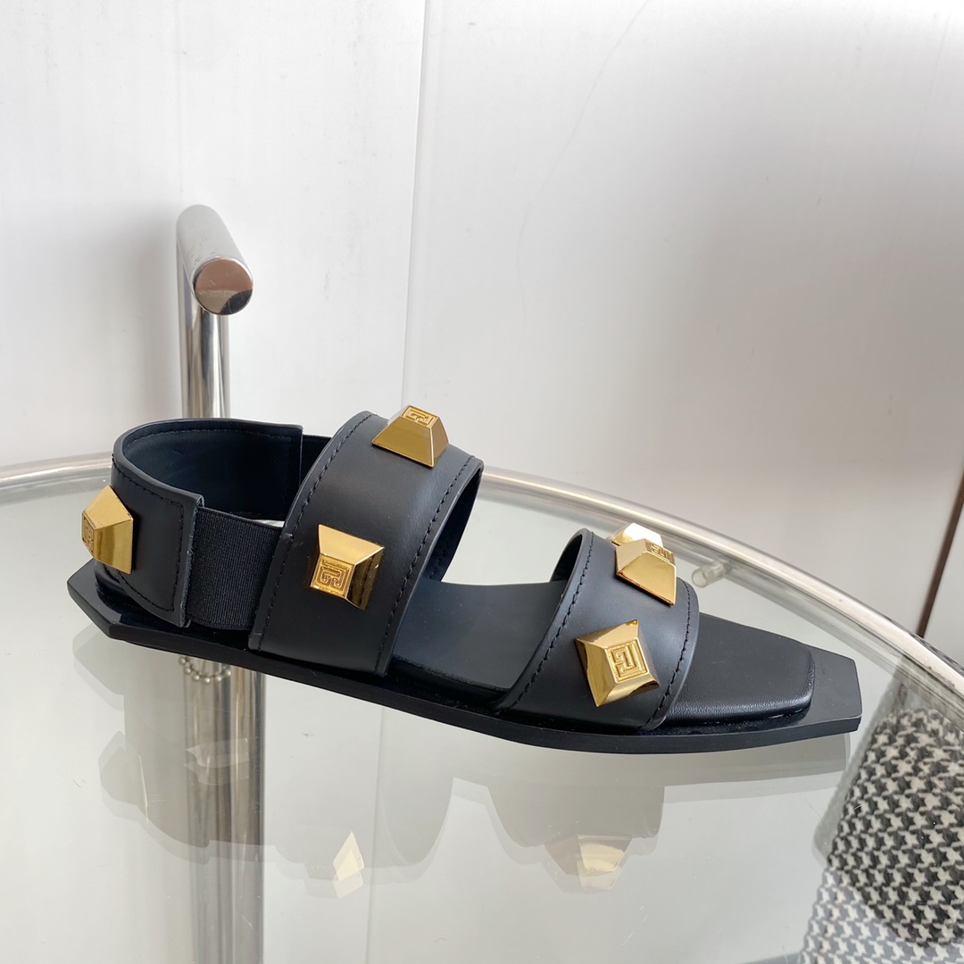 Balmain Studded Flat Sandals - DopestKickz