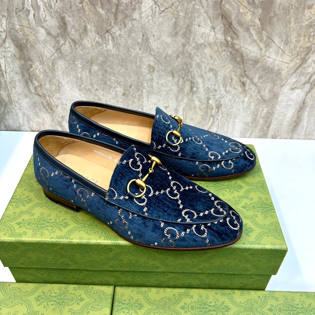 Gucci Men's Gucci Jordaan GG Velvet Loafer(Upon Uk Size) - DopestKickz