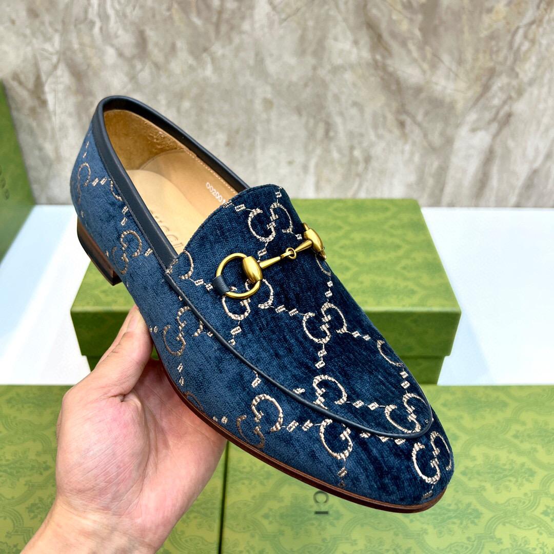 Gucci Men's Gucci Jordaan GG Velvet Loafer(Upon Uk Size) - DopestKickz