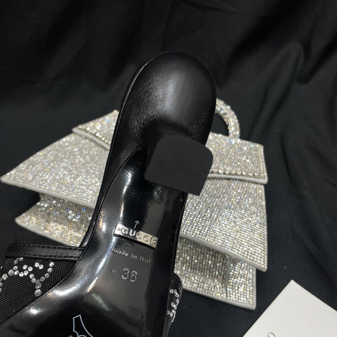 Gucci Women's GG Mid-heel Slide Sandal - DopestKickz