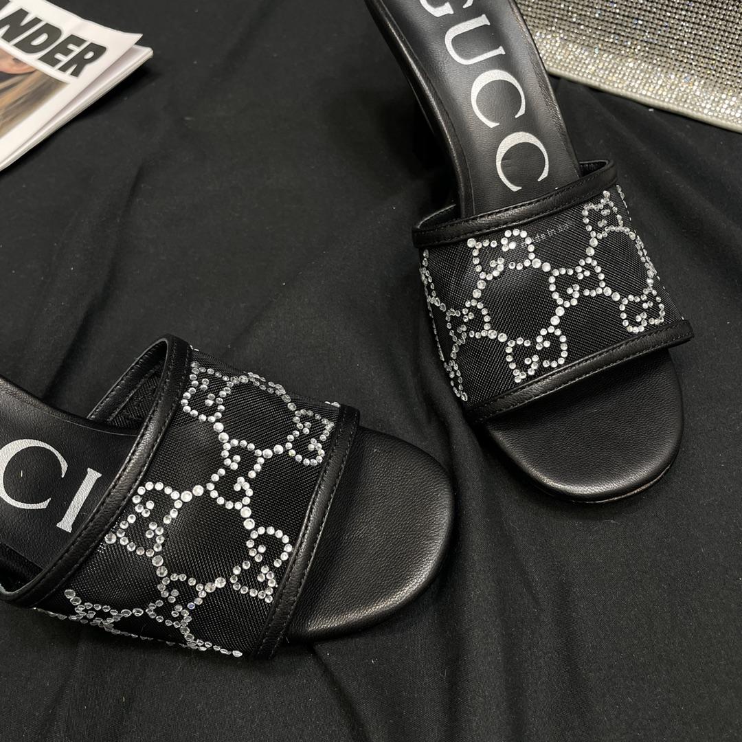 Gucci Women's GG Mid-heel Slide Sandal - DopestKickz