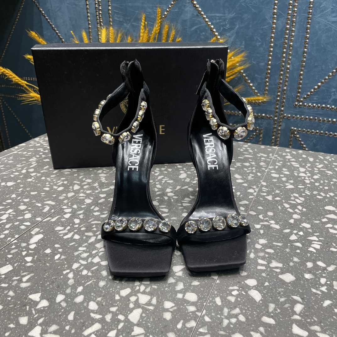 Versace Crystal Satin Sandals - DopestKickz