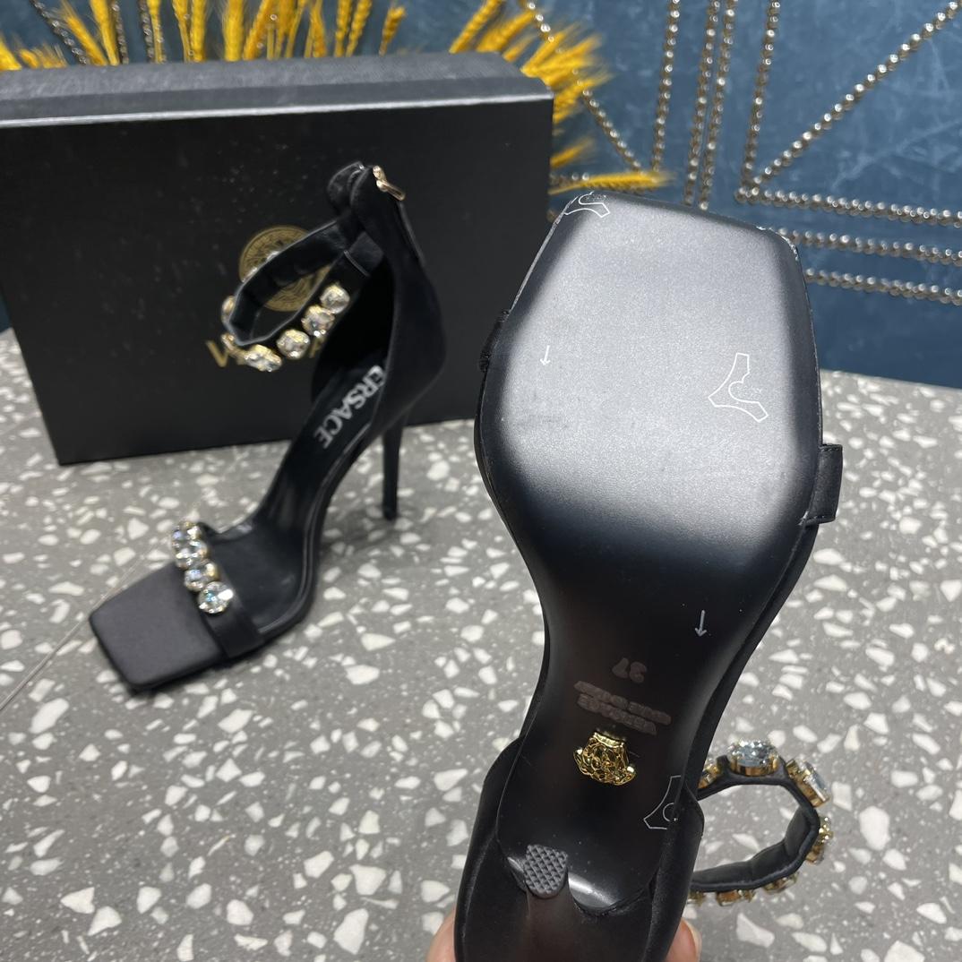 Versace Crystal Satin Sandals - DopestKickz
