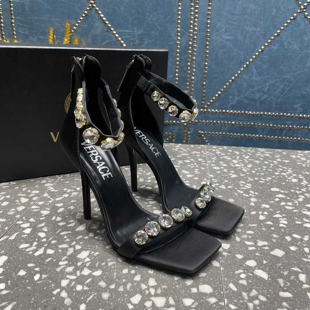 Versace Crystal Satin Sandals - DopestKickz