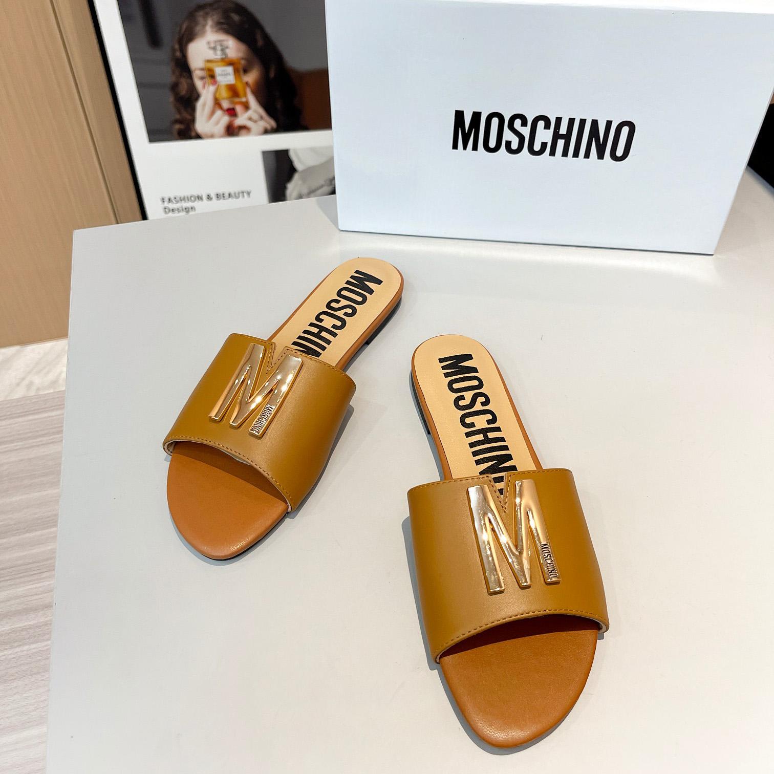 Moschino M Plaque Sandals - DopestKickz
