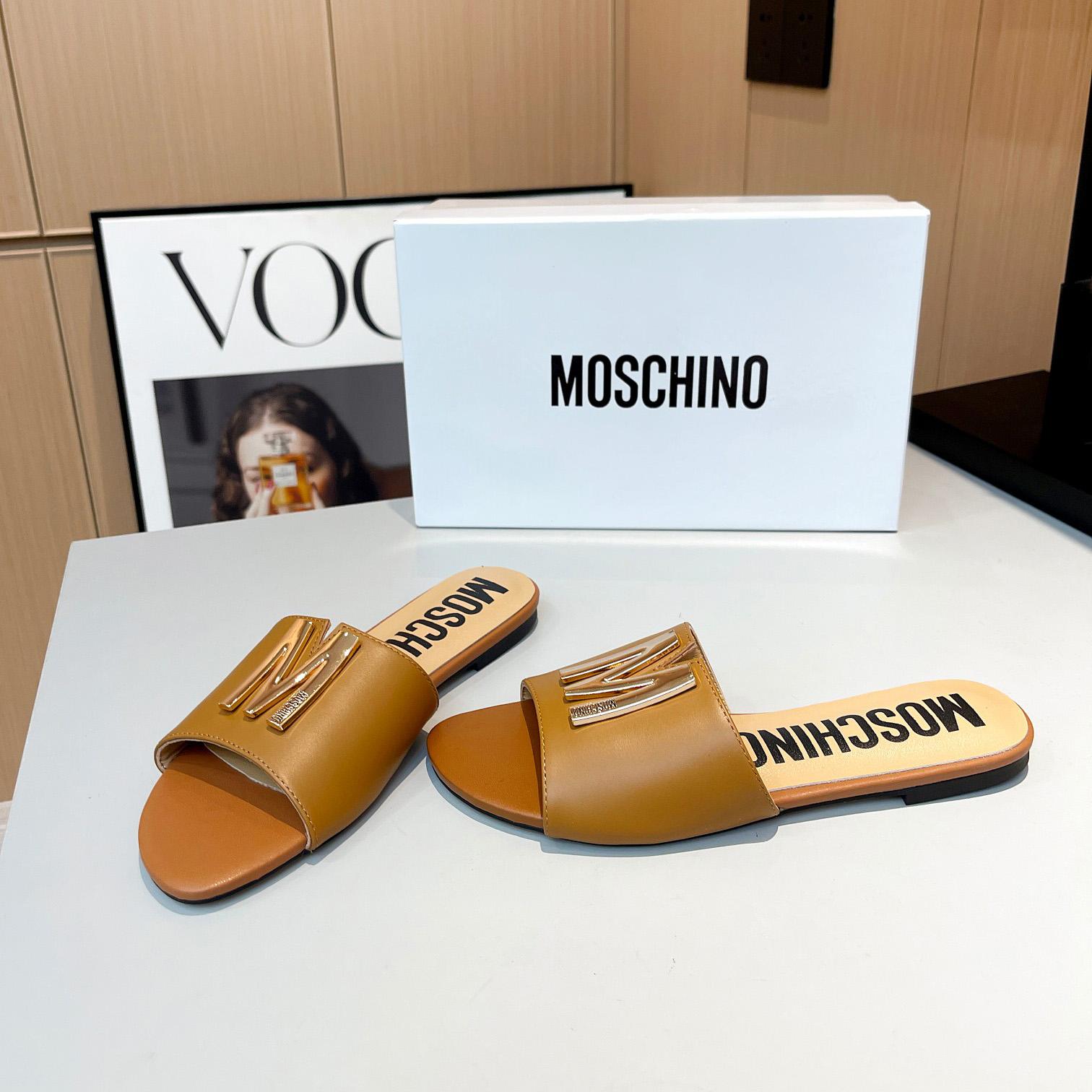 Moschino M Plaque Sandals - DopestKickz