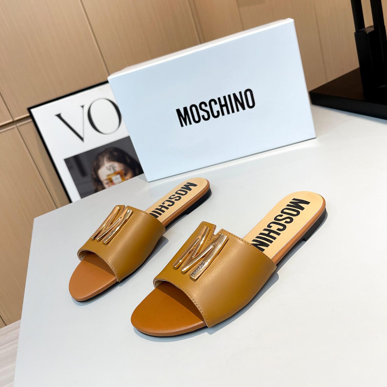 Moschino M Plaque Sandals - DopestKickz