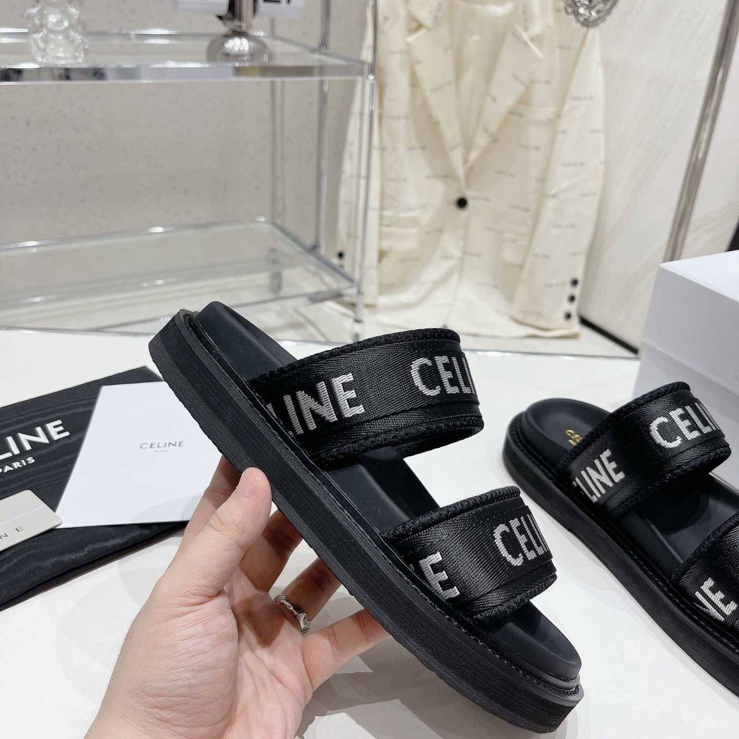 Celine Leo Scratch Sandal In Calfskin - DopestKickz