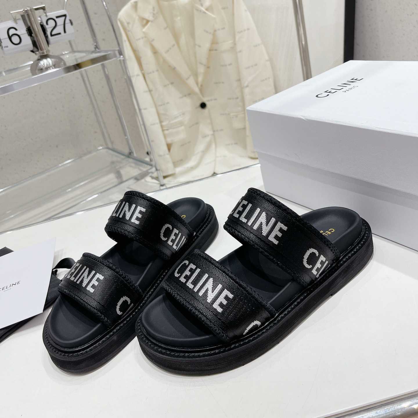 Celine Leo Scratch Sandal In Calfskin - DopestKickz