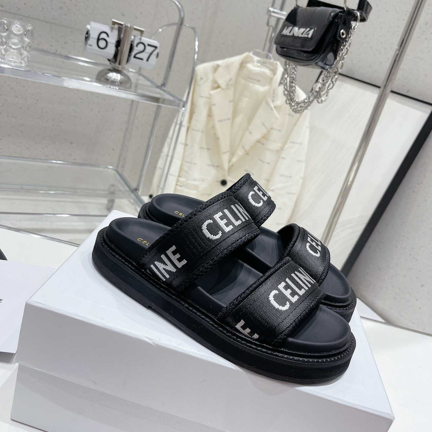 Celine Leo Scratch Sandal In Calfskin - DopestKickz